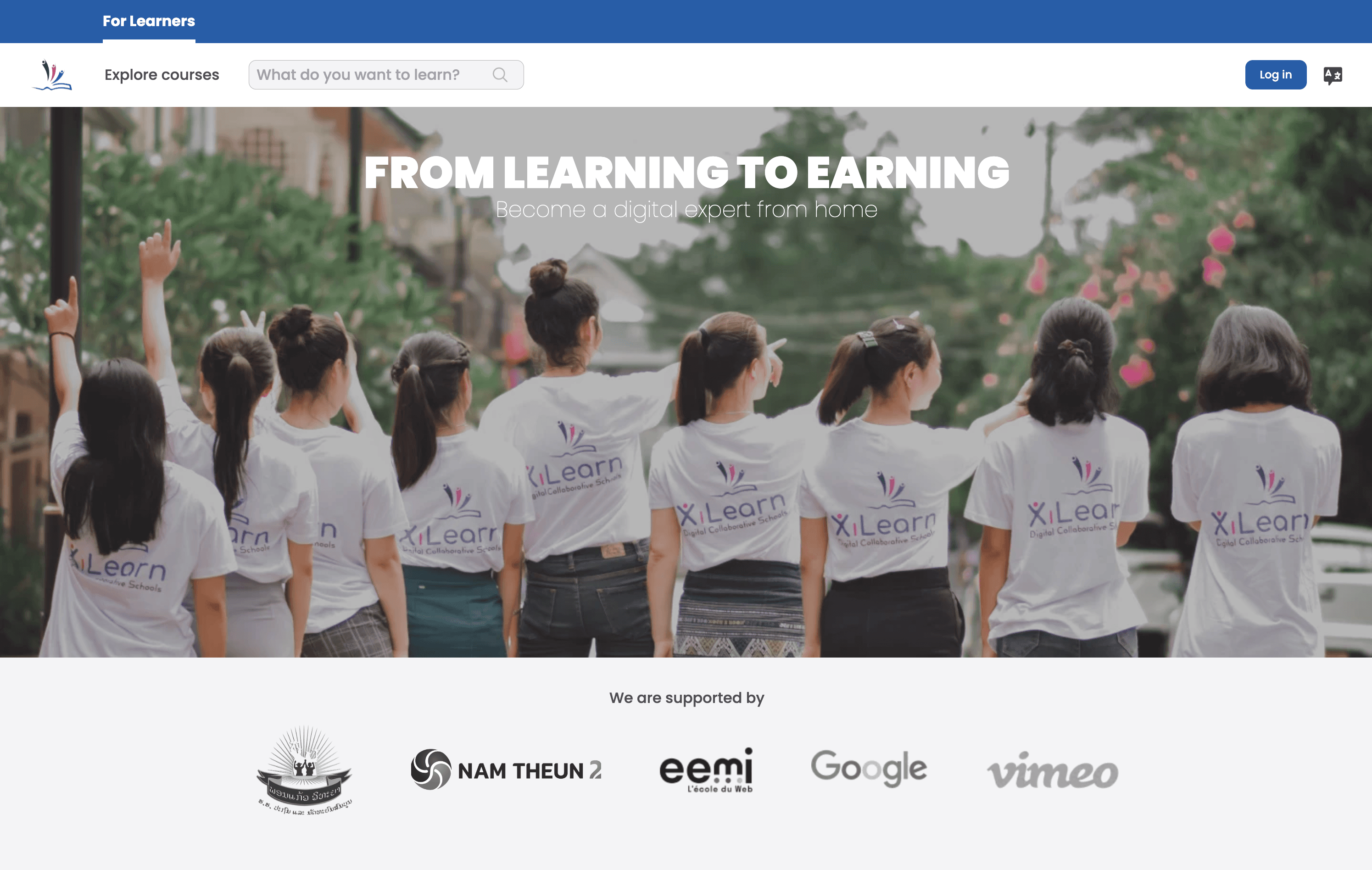 XiLearn learner landing page